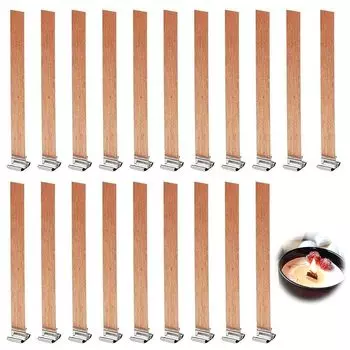 Свеча с деревянным сердечником PAVIKE (20 штук) Свеча своими руками деревянный фитиль подставка для свечи деревянный фитиль для свечи деревянная щепа Металлическая фурнитура фитиль для свечи ручной работы 20