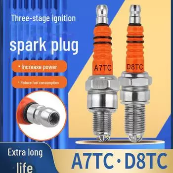 Свеча зажигания для мотоциклов и скутеров A7TC/D8TC — 3-кулачковая, 3-ступенчатая, энергосберегающая для двигателей объемом 100–150 куб. см A7TC, first-class