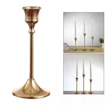 Свеча золотая, для романтического ужина при свечах, центральный декор, подарок на новоселье S