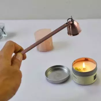 Свечегаситель в форме колокола с длинной ручкой, фитиль для чайной свечи из полированной нержавеющей стали