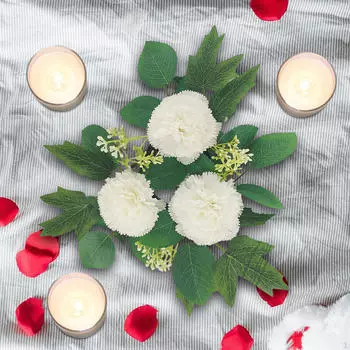 Свечи Кольца Венки Искусственные листья Искусственный цветок Мини-стол Центральная часть dark red