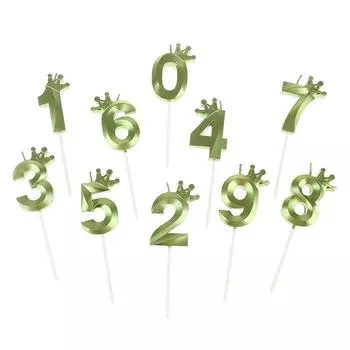 Свечи на день рождения Apple Green Diamond 0-9 Цифровые украшения для торта Цифры Свадебные торты Десерт Декор Товары для вечеринки по случаю дня рождения