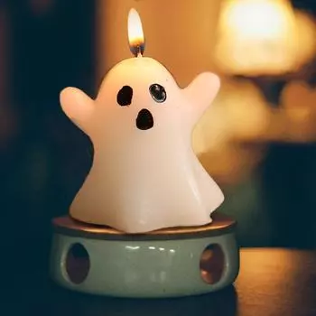 Свечи на Хэллоуин Свечи Милые украшения для интерьера на Хэллоуин Страшные украшения на Хэллоуин Украшения для вечеринки на Хэллоуин One Size белый