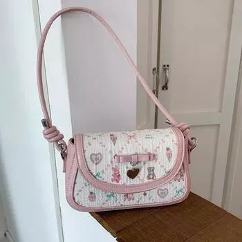 Sweet and cool ballet messenger bag women s summer new small fresh pink bow shoulder messenger bag розовый