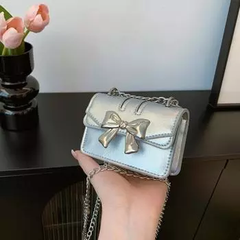 Sweet and cool niche bow bag 2024 new autumn trend sweet and cool mini lipstick chain bag crossbody small bag female красный