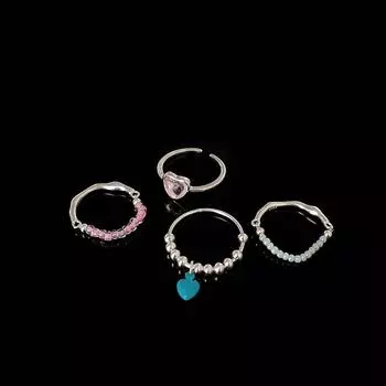 Sweet And Cool Style Love Elastic Rope Ring Female Fresh And Elegant Retro Fashion Personality Temperament Versatile Ring Ring