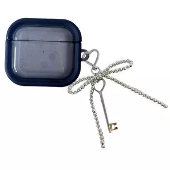 Sweet Beaded Bowknot Key Keychain Pendant Lovely Hangings Decorations Keyring Charm for Purse Bag Backpack Handbag серебряный