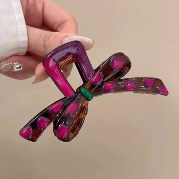 Sweet Bow-knot Shark Clip Plastic Elegant Hair Claw French Retro Hair Clip For Women Girls