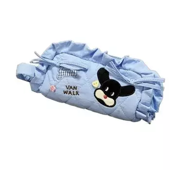 Sweet Bow Pen Bag Dog Rabbit Stationery Handbag Kawaii Makeup Storage Bag Office Supplies