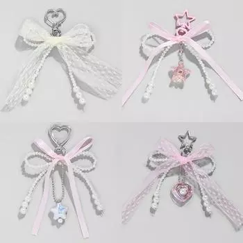 Милый брелок-подвеска в виде сердца с бантом, милые подвесные украшения из бисера, брелок-подвеска для телефона, брелок-подвеска для сумки as the picture