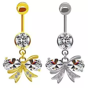 Кольцо для пупка в виде милой бабочки, женское украшение для тела, пирсинг пупка, кольцо-бантик в виде штанги для пупка