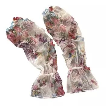 Sweet Chiffon Sunscreen Arm Covers Flower Cycling Gloves Thin Chinese Style Sleeves Summer Style 2