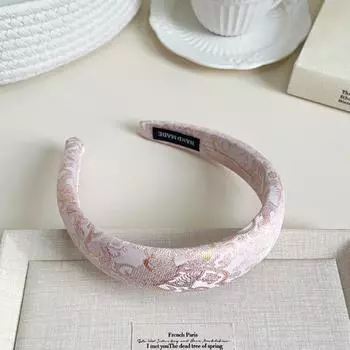 Sweet Chinese Embroidery Headband Retro Exquisite Headband Vintage Satin Jacquard Hair Hoop Women Style1