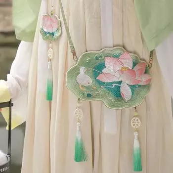 Sweet Chinese Hanfu Bag Antique Style Ancient Style Messenger Bag Tassels Phone Pouch Decoration Pendant