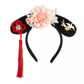 Sweet Chinese Style Hair Hoop Long Tassel Children Hair Bands Retro Hanfu Flower Headband Festival Style 7