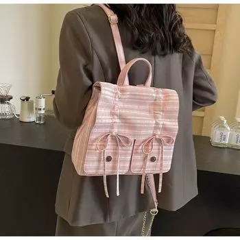 Милый прохладный клетчатый розовый рюкзак для женщин в стиле преппи, шикарные дамы, горячие девушки, милые рюкзаки, эстетика