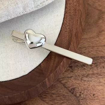 Sweet Cool Silver Love Heart Barrettes Side Bangs Clip For Women Simple Hairpins Female Fashion Party Hair Accessories Girl Gift