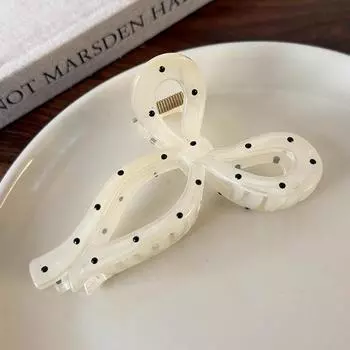 Sweet Cute Polka Dot Bow Hair Claw Shark Clips for Women Girls Elegant Geometry Hairpins Crab Barrettes Fashion Hair Accessories