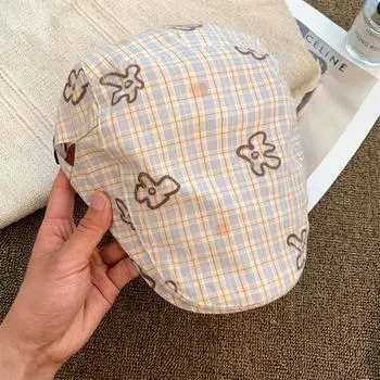 Sweet Flower Beret British Style Y2k Painter Hat Newsboy Cap Octagonal Hat Spring Summer Style3