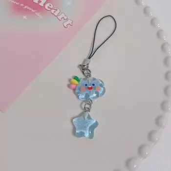 Sweet Girls Starry Clouds Cell Phone Rope Star Candy Color Phone Lanyard Bag Accessories