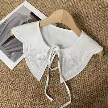 Sweet Hollow Out False Collar Mesh Blouse Shoulders Fake Collar Women Style1