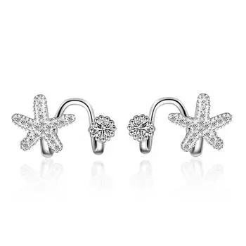 Sweet lady starfish earrings simple earrings ear clips Women s Fashion Elegant Party Earrings Gifts for Girlfriends Temperament Banquet Jewelry