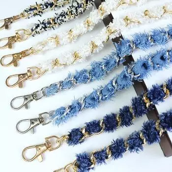 Сладкий маленький аромат джинсовая необработанная цепочка для сумки ремень полуфабрикат DIY аксессуар ручной работы джинсовая цепочка dark blue