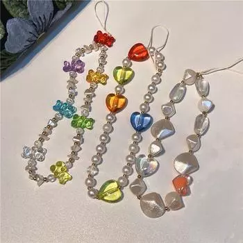 «Sweet Love Bear Pearl Phone Chain — шнурок для телефона с защитой от потери и падения»