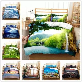 Sweet Memory Landscape Witness Love Пододеяльник Комплект постельного белья King Queen Double Full Twin Single Size Комплект постельного белья 218x177cm 86x70in
