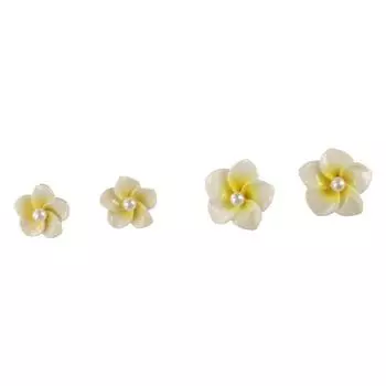 Sweet Plumeria Flower Earrings Hawaiian Pearl Earrings Studs Elegant Flower Ear Studs Party 2cm