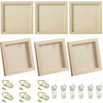 Sweet Plus Canvas Art Supplies Wood Wood Canvas Board Wood Frame Wood Frame Drawing Board Paint Clay Craft Oil Painting Clay Art 6 (20cm / Pieces)