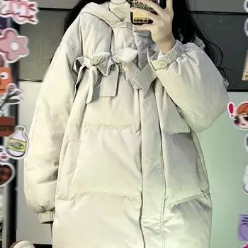 Sweet Salt Department утолщенная студенческая стеганая куртка женская 2024 новая зимняя стеганая куртка Ins Harajuku S