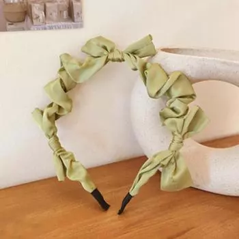 Sweet Satin Knot Hairbands for Women Candy Colors Handmade Bow Hair Hoop Korean Girl Ins Hair Accessories Size fits all