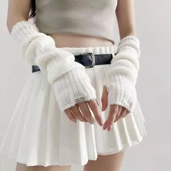 Sweet Sexy Sub-Culture Wool Millennium Half Finger Oversleeve White All yards