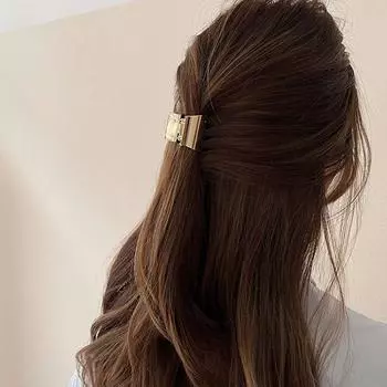 Sweet Simple Zinc Zinc Alloy All-match Korean Female Hair Clip Metal Hair Claw Hair Accessories Grasping Clip золотой