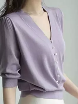 Sweet Spice Girl с короткими плечами, обтягивающая рубашка с короткими рукавами и v-образным вырезом, женский летний модный топ с рыбьей косточкой one size белый