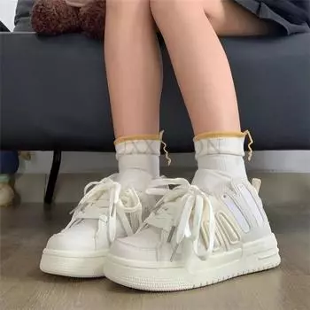 Sweet Style Thick Sole Mesh Enhances Comfort and Breathability in Sports Shoes Fashionable and Trendy Casual Street Sneakers 36