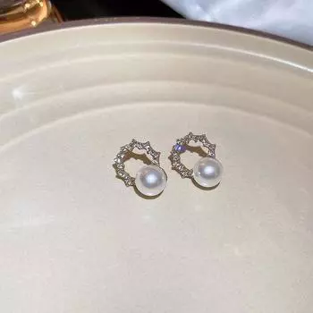 Sweet Temperament, жемчужные серьги для женщин с тонким чувством, бриллиантовое кольцо