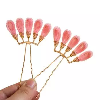Sweet U-shaped Hairpin Chinese Style Long Tassel Hairpin Hanfu Hair Sticks Party Hair Accessories Style 1