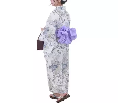 SweetMommy Юката 6 частей талии Heiko Dressing Защитная юката EMU [Sweet Mommy] Женский комплект, Оби, Гэта, Ремешок, Оби, Книга, Сумка, [Синий] синий