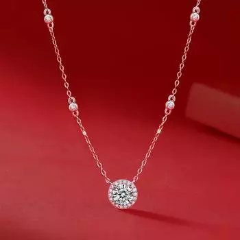 Sweetrain 1 карат кулон с муассанитом, ожерелье, оригинальное ожерелье из стерлингового серебра 925 пробы с маленьким звездным светом, бриллиантовое ожерелье для женщин, ювелирные изделия 1CT 6.5MM белого золота