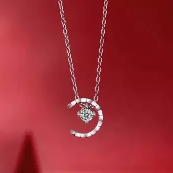 Sweetrain модное ожерелье из муассанита в форме луны для женщин S925 серебро 3,5 мм бриллиантовая цепочка подарок на день рождения 3.5mm Moissanite белого золота