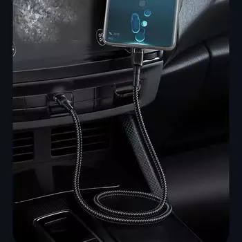 Сверхбыстрый зарядный кабель 10 А с интерфейсом Type C для эффективной синхронизации данных и подачи питания 25 серебряный