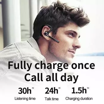 Сверхдлинный режим ожидания беспроводной гарнитуры для бизнеса светодиодный дисплей с микрофоном шумоподавление левое правое ухо универсальные Bluetooth-наушники