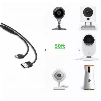 Сверхдлинный USB-USB-кабель для зарядки термометра/камеры, длинный провод для зарядного устройства, усилитель напряжения 15 метров