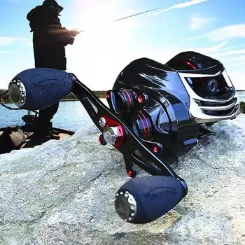 Сверхгладкие 11+1 экранированные шарикоподшипники с передаточным числом 6,3:1 Рыболовная катушка для наживки Left Hand серебряный