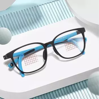 Сверхлегкая детская оправа для очков, нескользящие очки для близорукости 90, силикон с коррекцией расфокусировки, студенческие очки черный серый