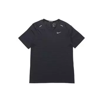 Сверхлегкая дышащая рубашка для бега с коротким рукавом Nike Techknit, черные мужские топы CJ5345-010 S