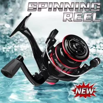 Сверхлегкая катушка для спиннинга 2000 5.2:Катушка с 1 передаточным числом. Металлическая спиннинговая катушка 1BB, универсальная для морской и пресной воды. Максимальное тяговое усилие 5 кг. JR2000 красный