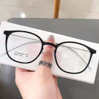 Сверхлегкая красная книжка с титановой рамкой TR, круглое лицо, однотонная и прозрачная коричневая оправа для близорукости с ветром